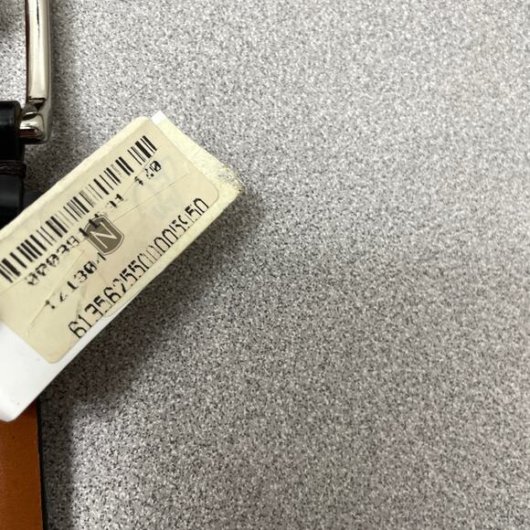 Vtg Crookhorn Brush Off Leather Belt Mens 42 Black Polished Silver Buckle 1.25" - Picture 7 of 10